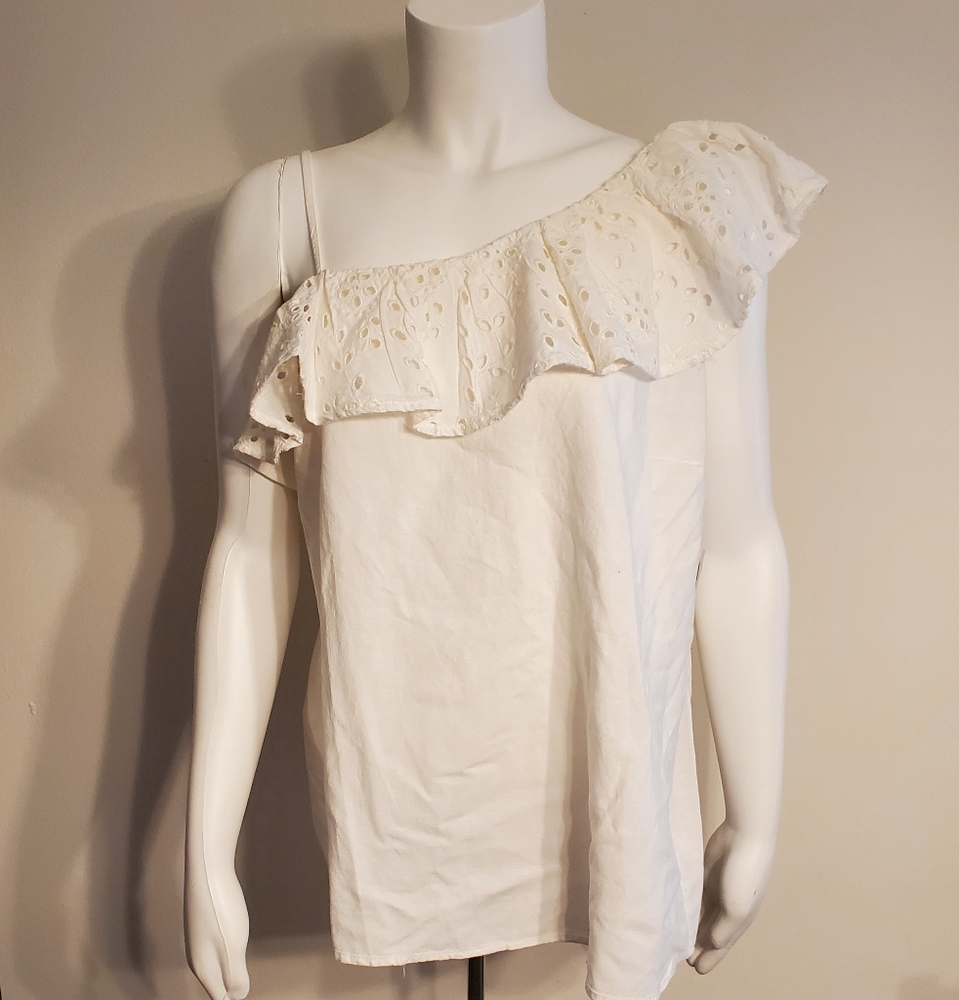 NWT Old Navy Asymmetric Ruffle Tank Blouse